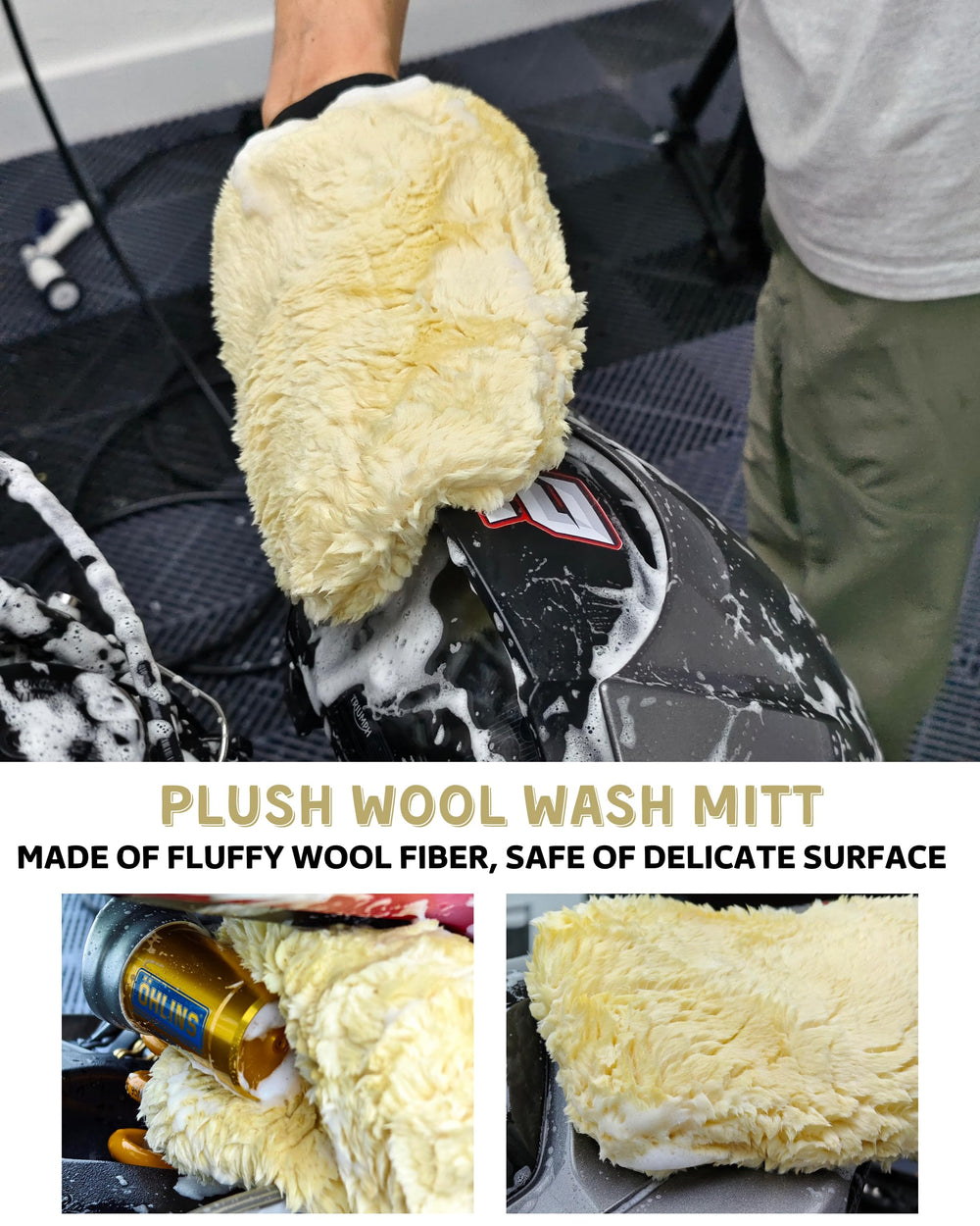 Oesee Stiff Tire Brush tackles stubborn mud from tires and rims.