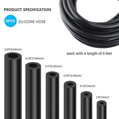 OFBAND silicone vacuum hose 5 ft 1/8 in diameter flexible routing