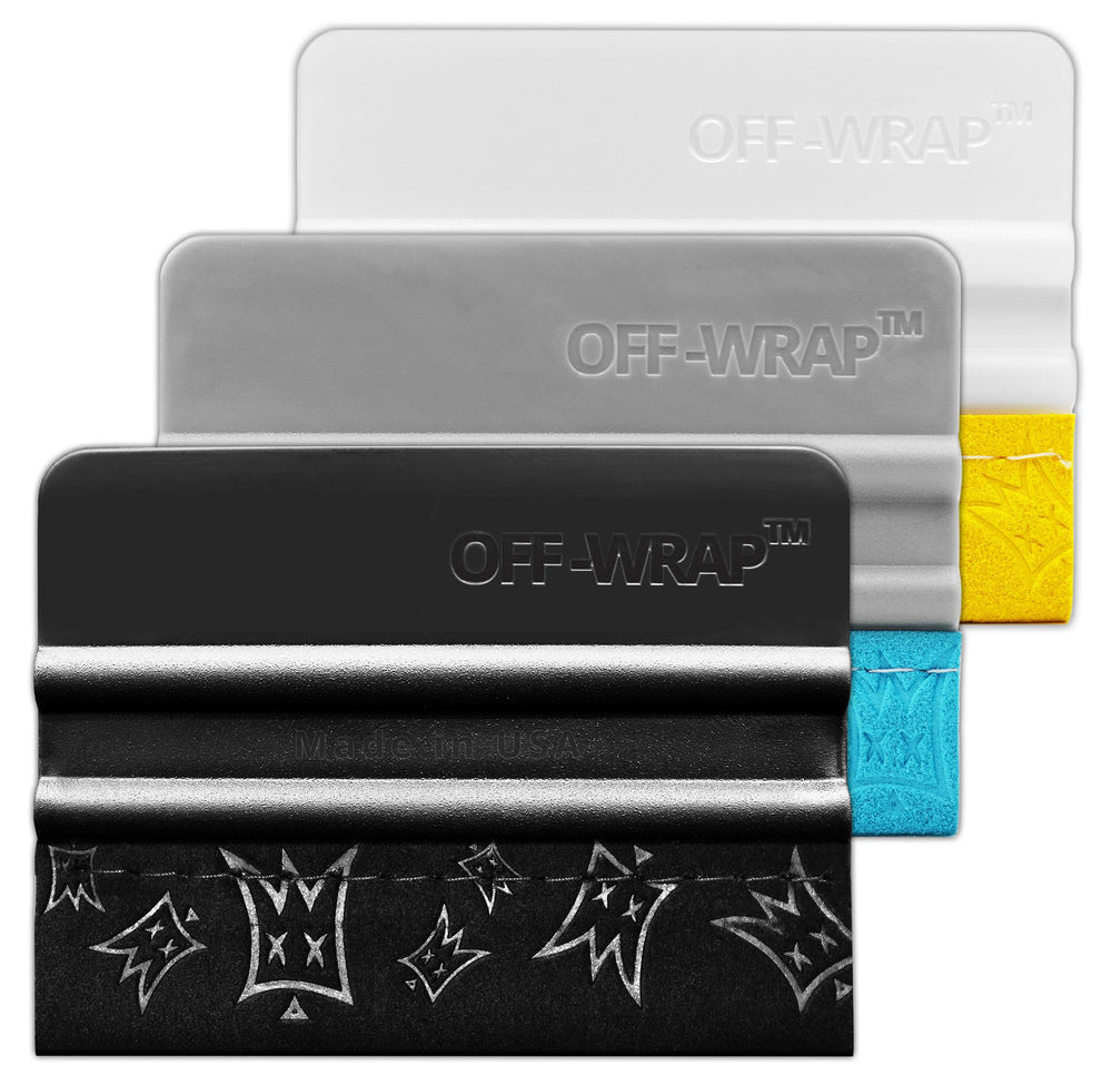 Off-Wrap Squeegees Trio front view for precise vinyl wrap application
