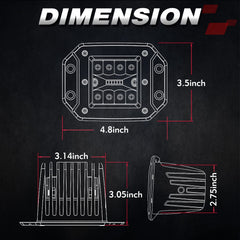 OFFROADTOWN flush mount LED Pod wide flood and center spot beam for improved forward visibility