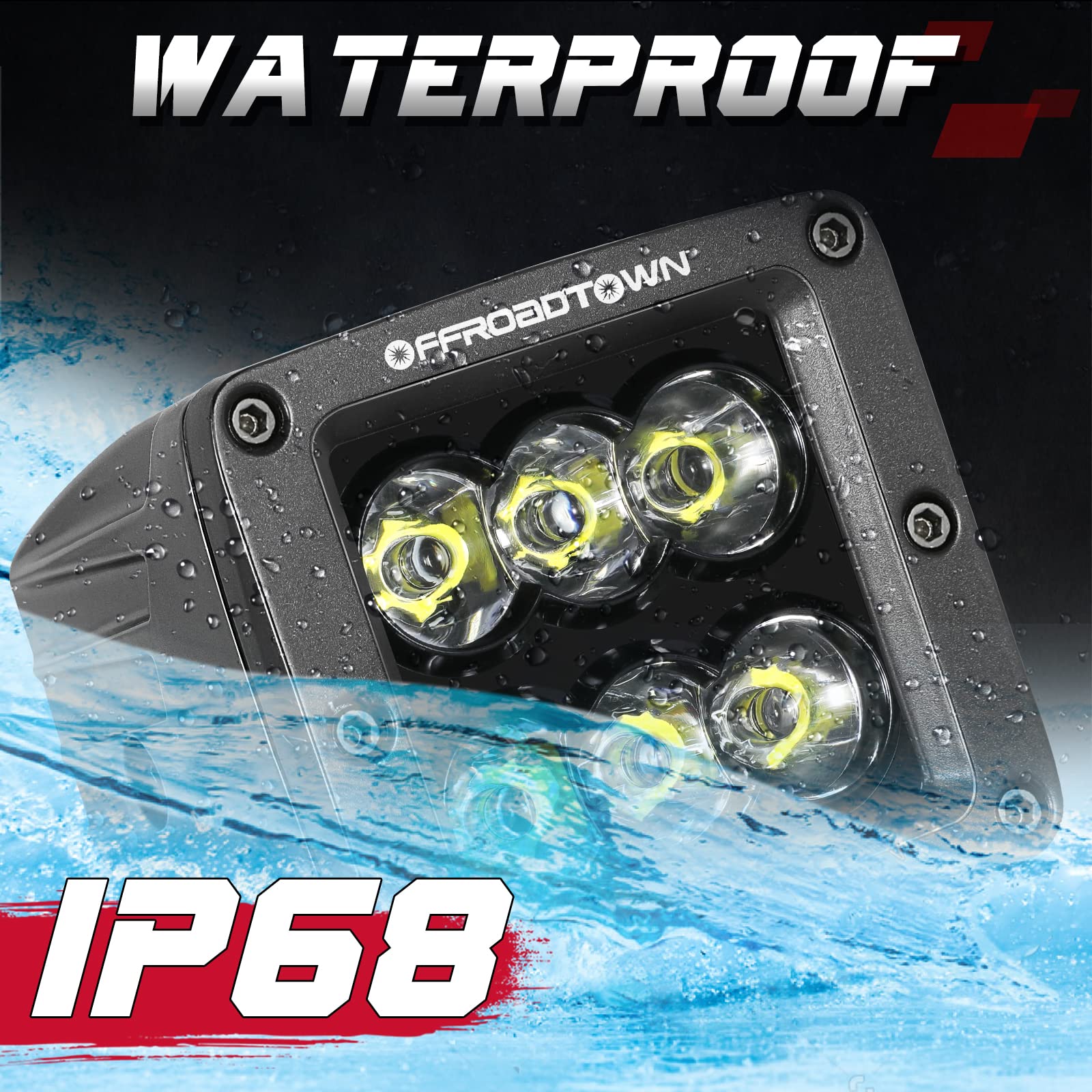 OFFROADTOWN LED Cubes spot beam reaches 150m for high-speed visibility