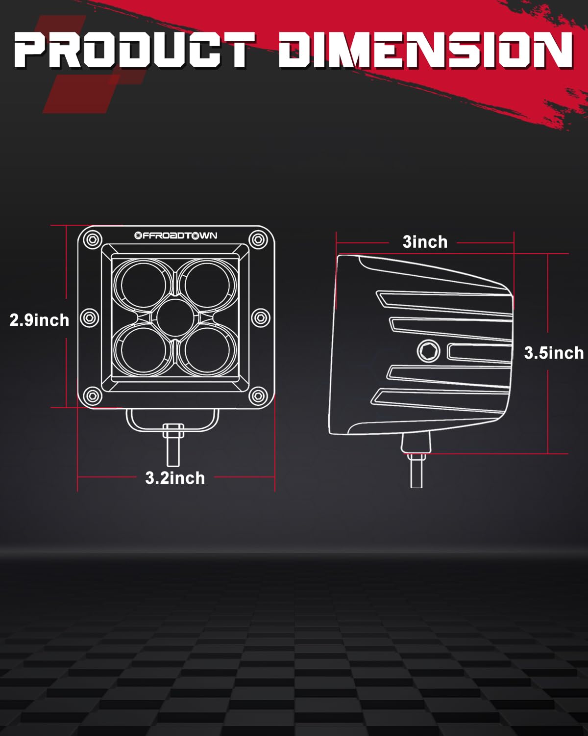 OFFROADTOWN LED Cubes driving light enhances night driving clarity