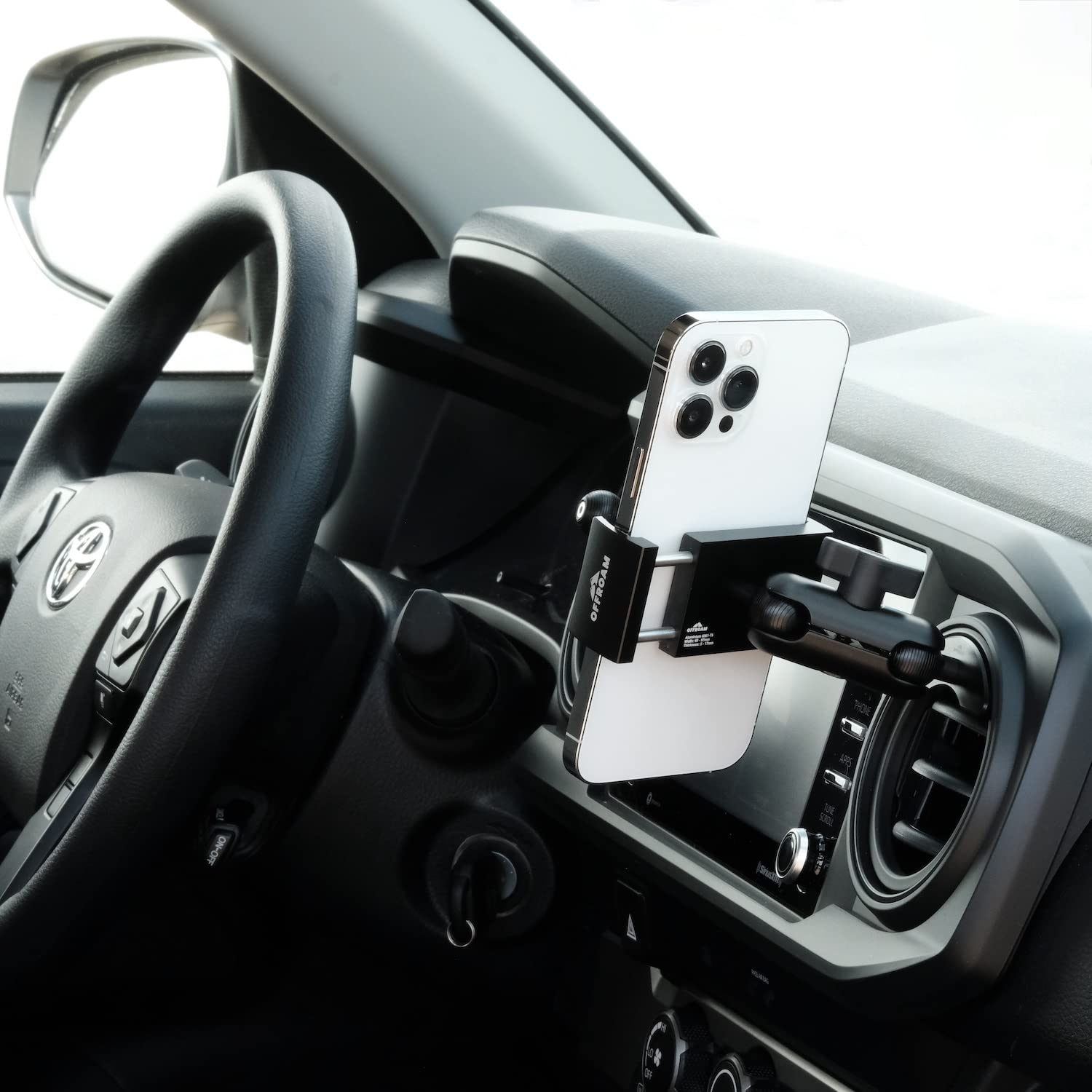 Offroam black anodized finish complements Toyota interiors.