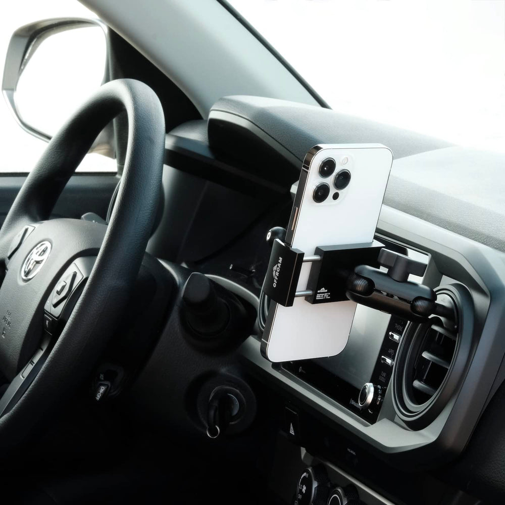 Offroam black anodized finish complements Toyota interiors.