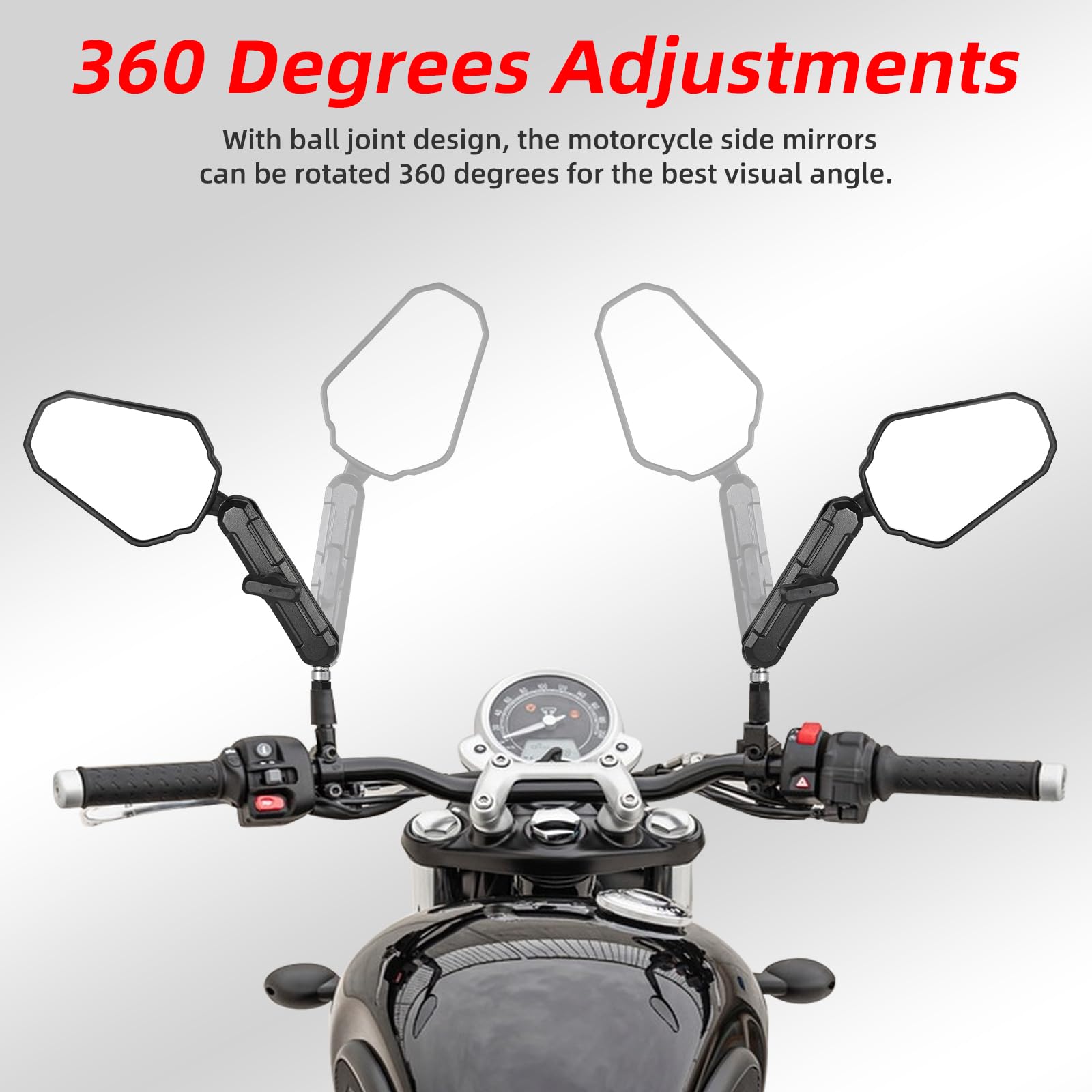OFIG Adventure mirrors with 360-degree adjustability for precise angle.
