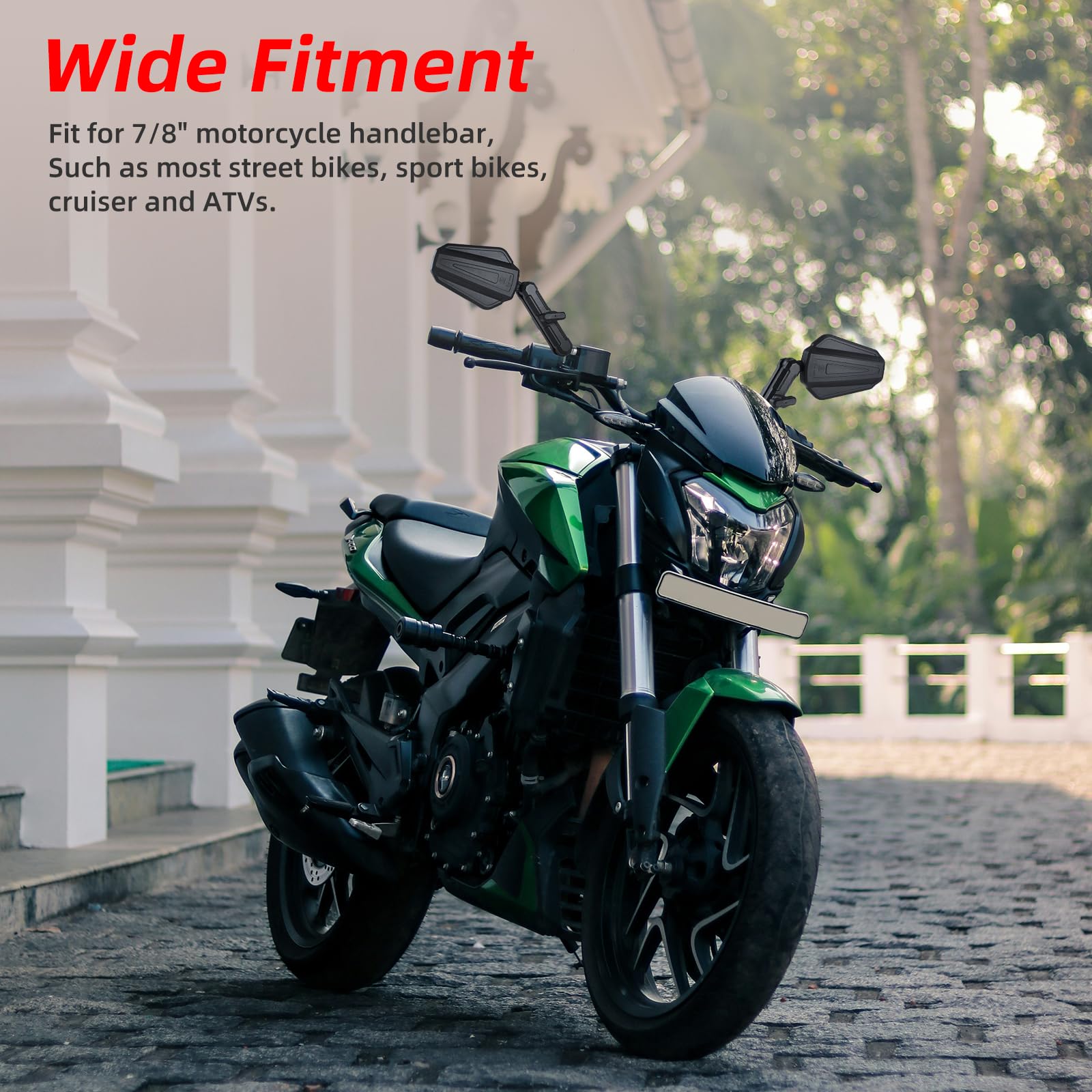 OFIG Adventure convex glass minimizes distortion for a stable image on rough roads.