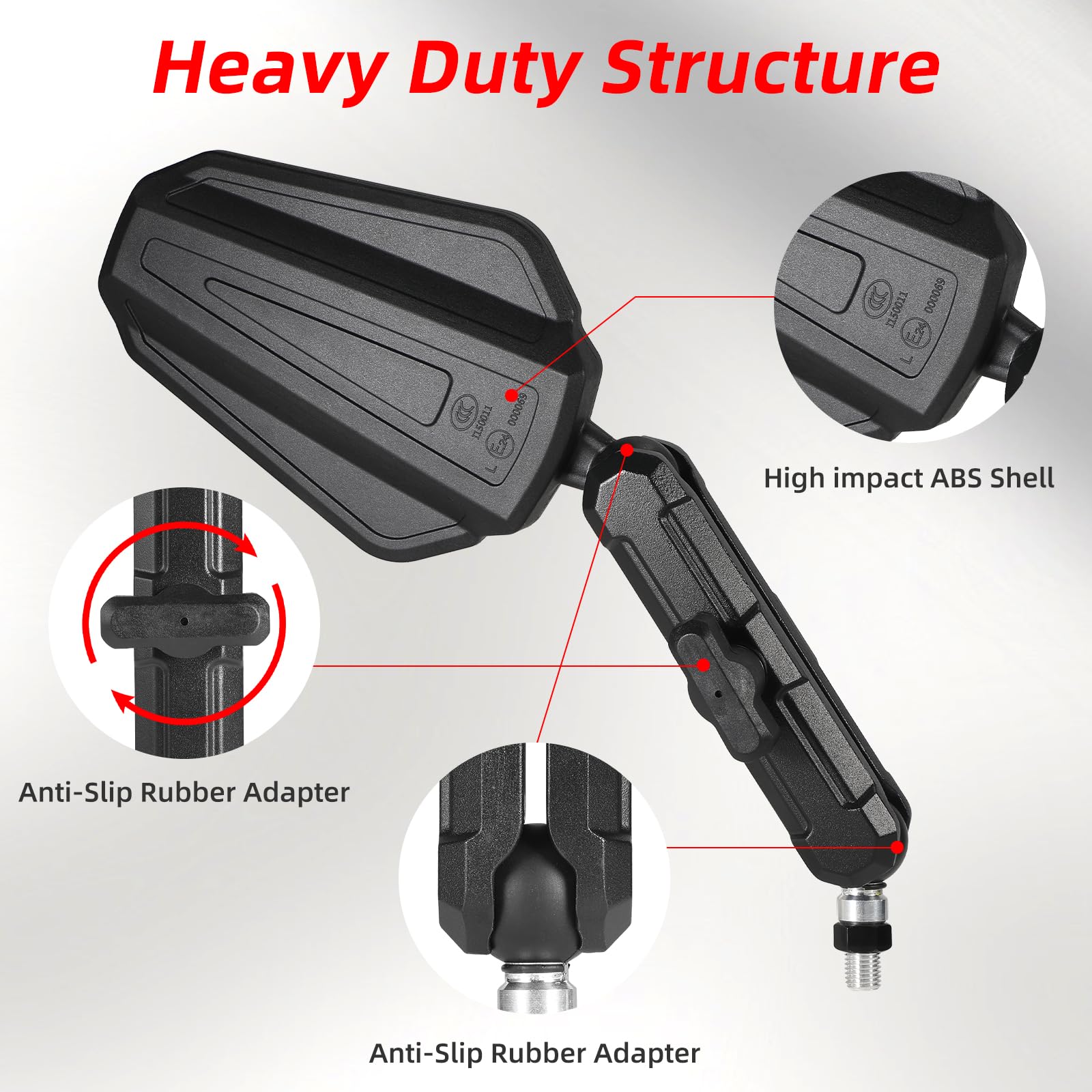OFIG Adventure heavy-duty mirrors with aluminum stem resist vibrations.