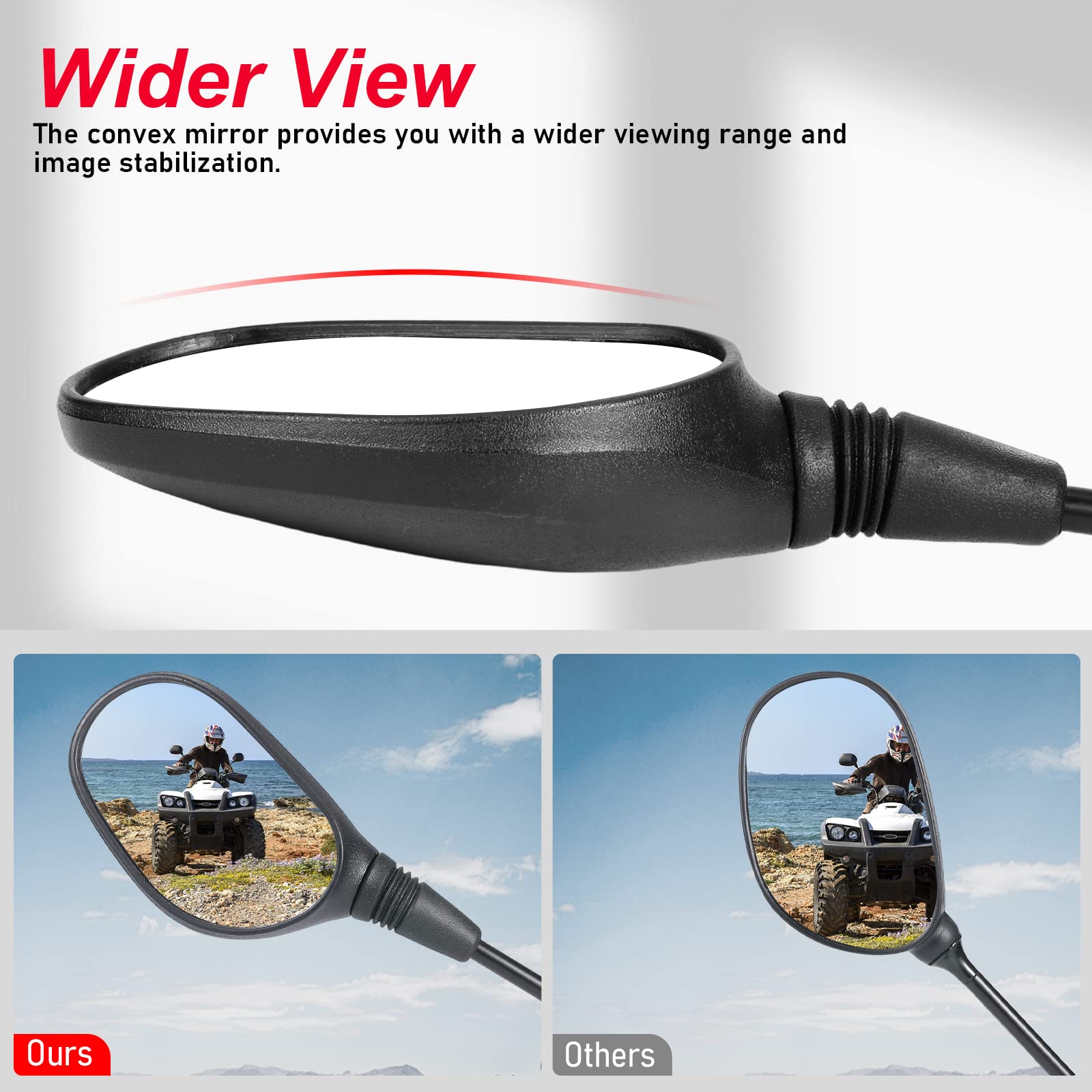 OFIG ATV mirrors adjustable mounting for versatile positioning