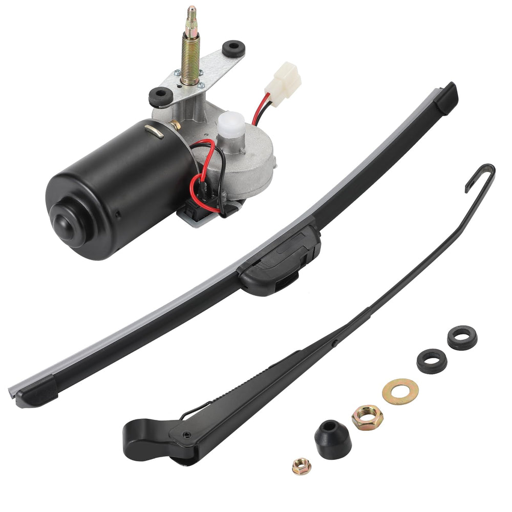 OFIG electric UTV windshield wiper kit front view shows the complete setup for easy visibility
