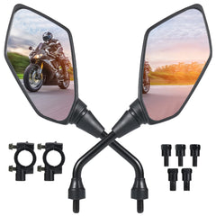 OFIG motorcycle mirror with wide-view for expanded rear awareness