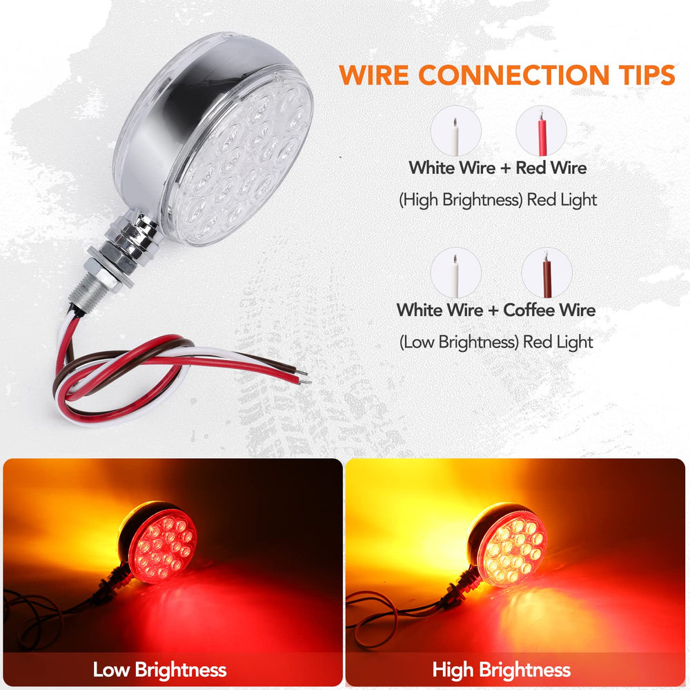 OGATOO 30-LED round trailer tail light with clear lens
