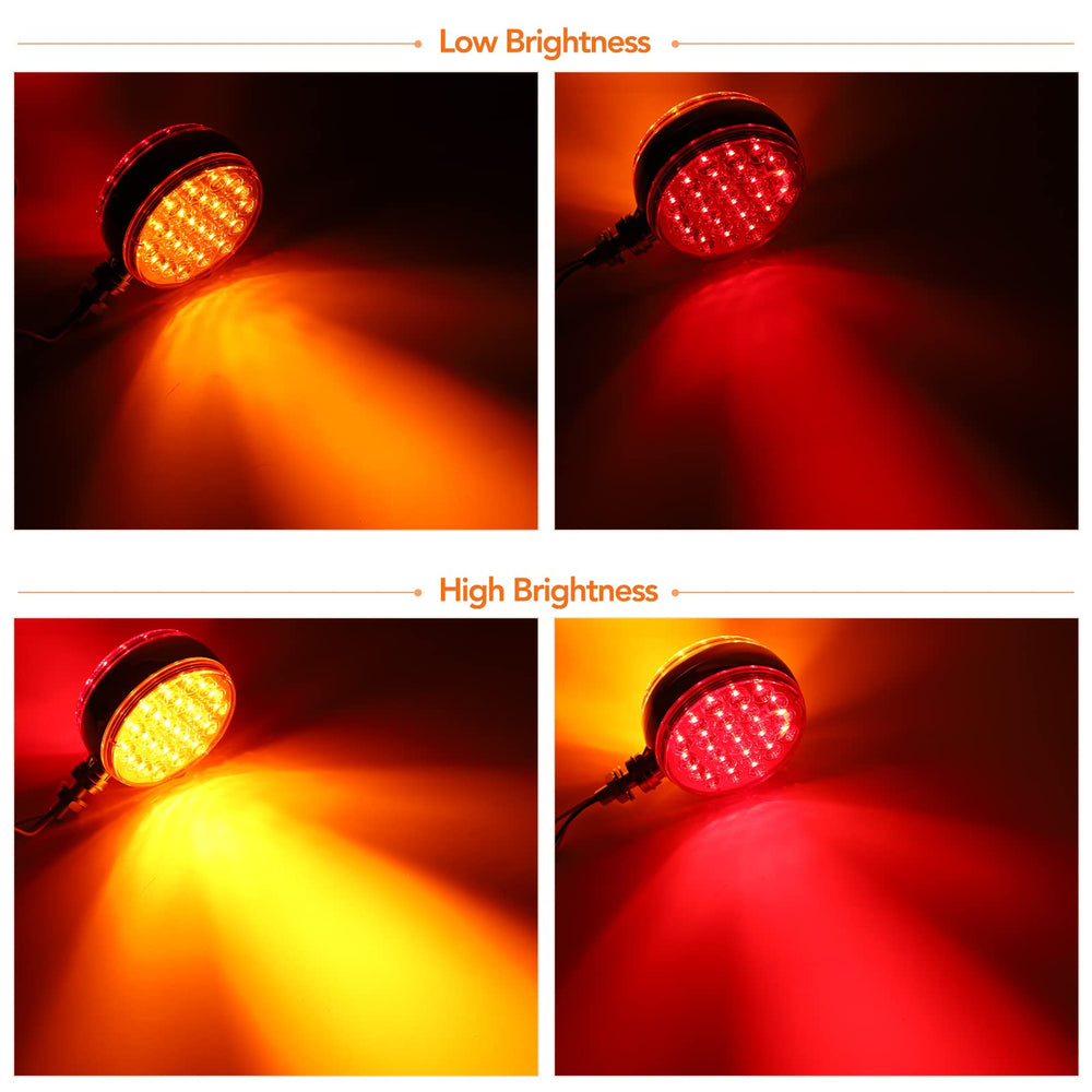 OGATOO amber-red round pedestal light rear view enhancing rear visibility for towing