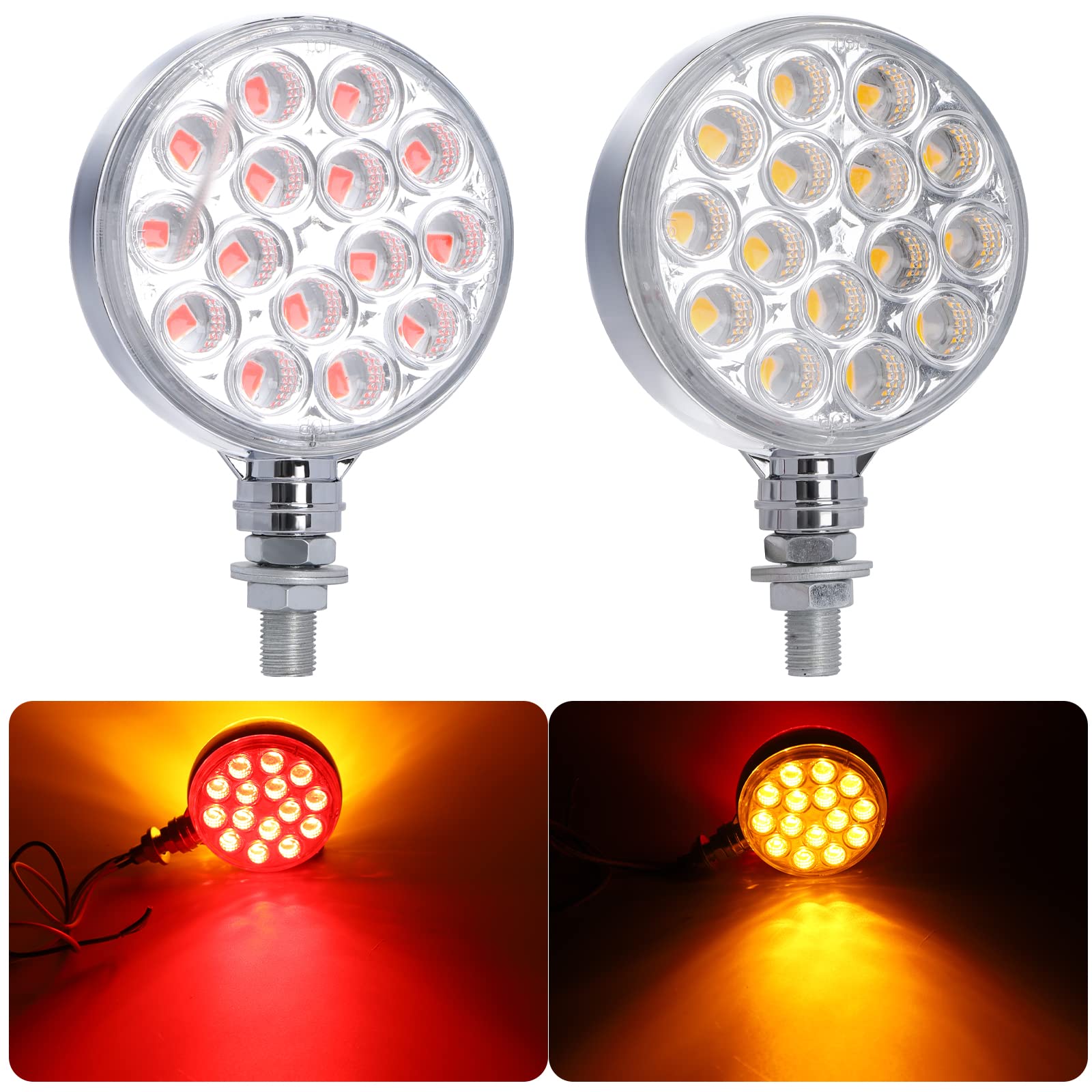 OGATOO double-face pedestal light shown with amber and red LEDs for rear signaling