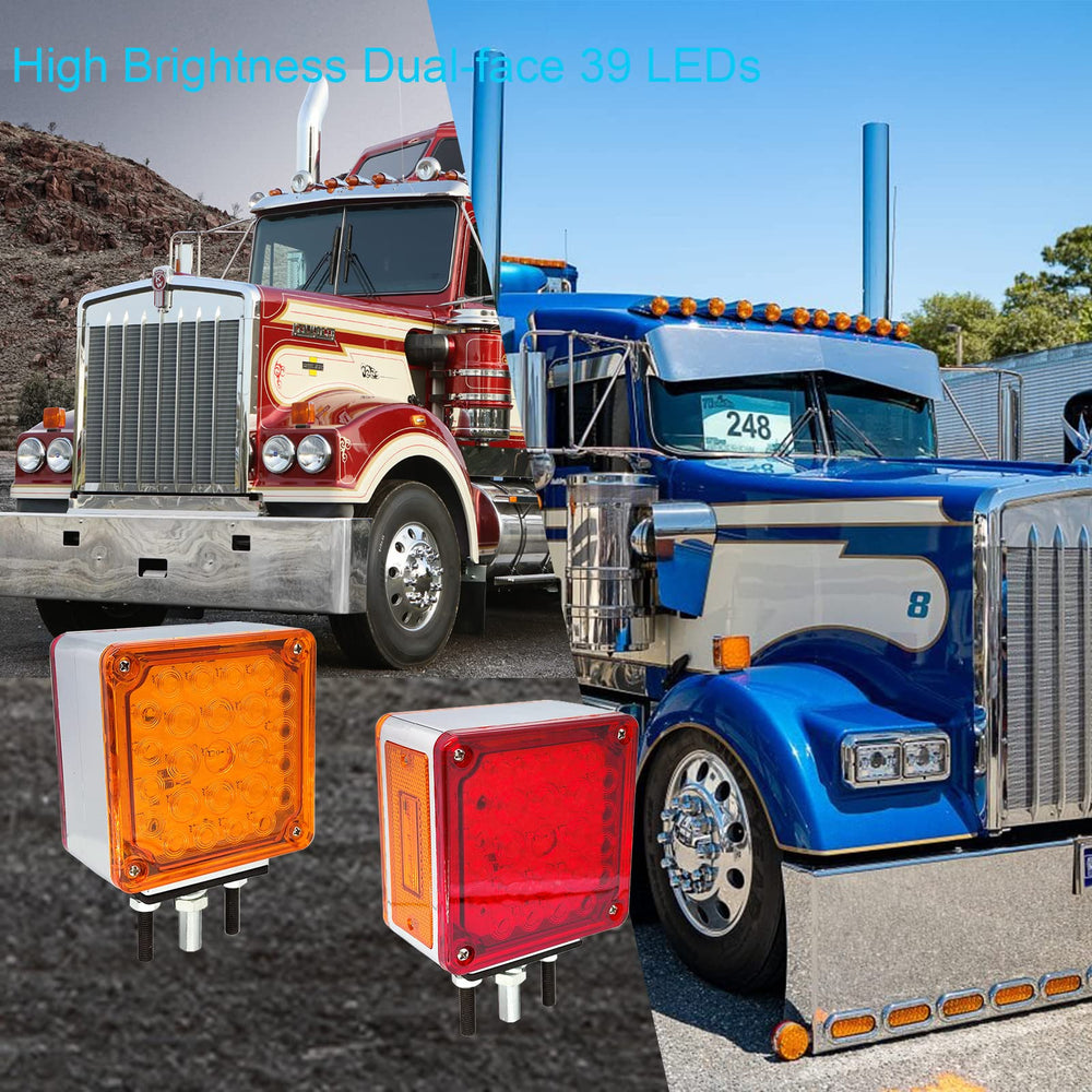 OGATOO dual-face square LED pedestal light for trailers, enhancing nighttime visibility