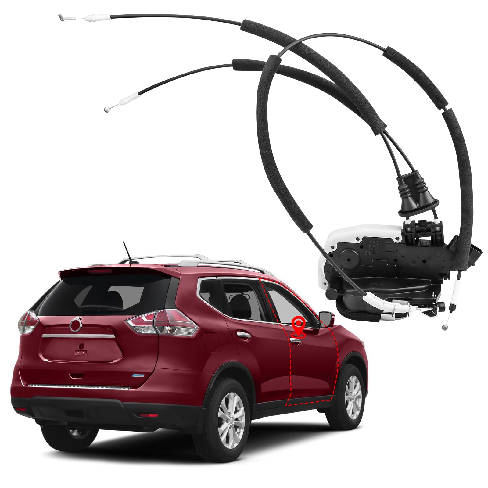 OGATOO front-right door lock paddle and spring reference for smooth operation.