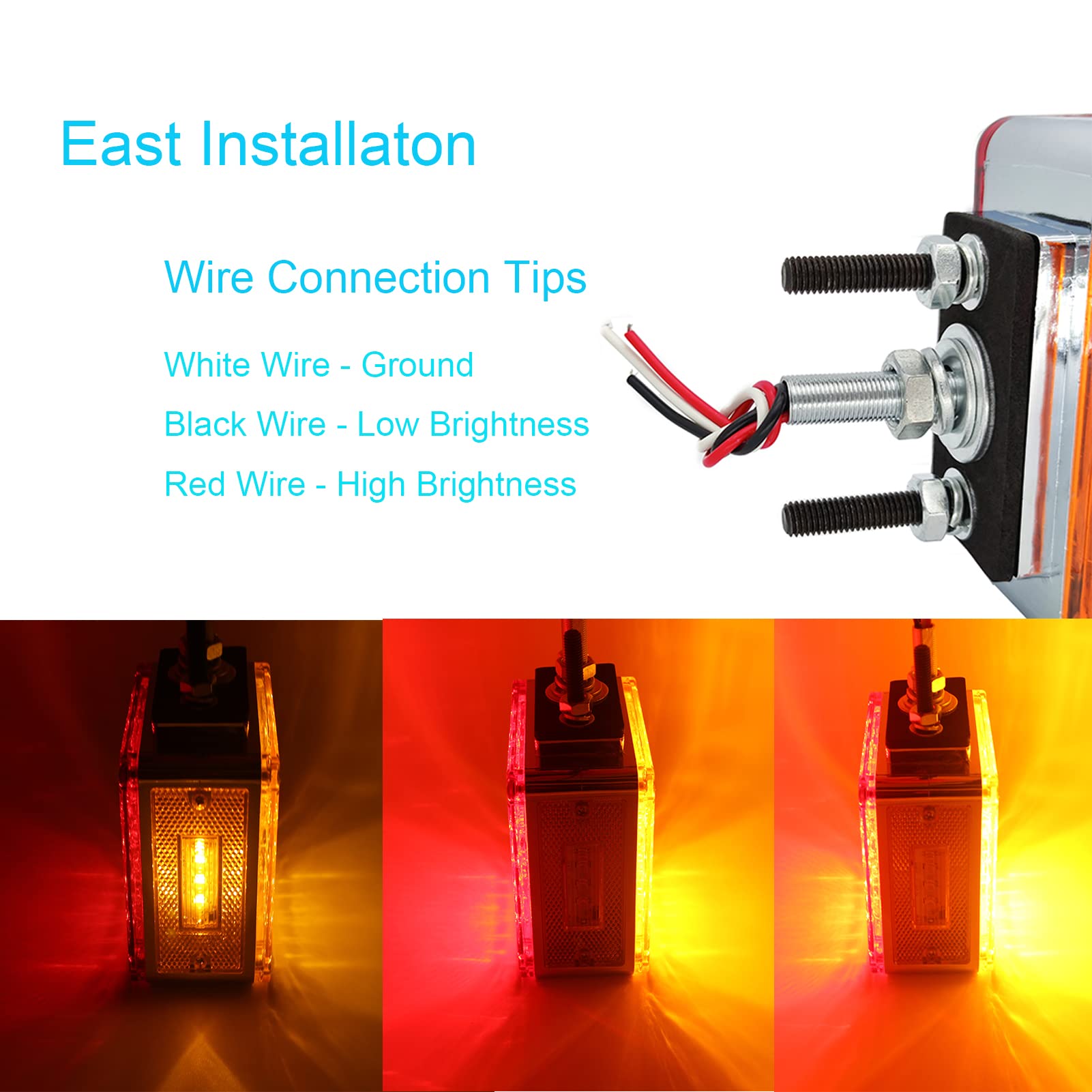 OGATOO IP65 waterproof trailer light with 52 LEDs for all-weather visibility