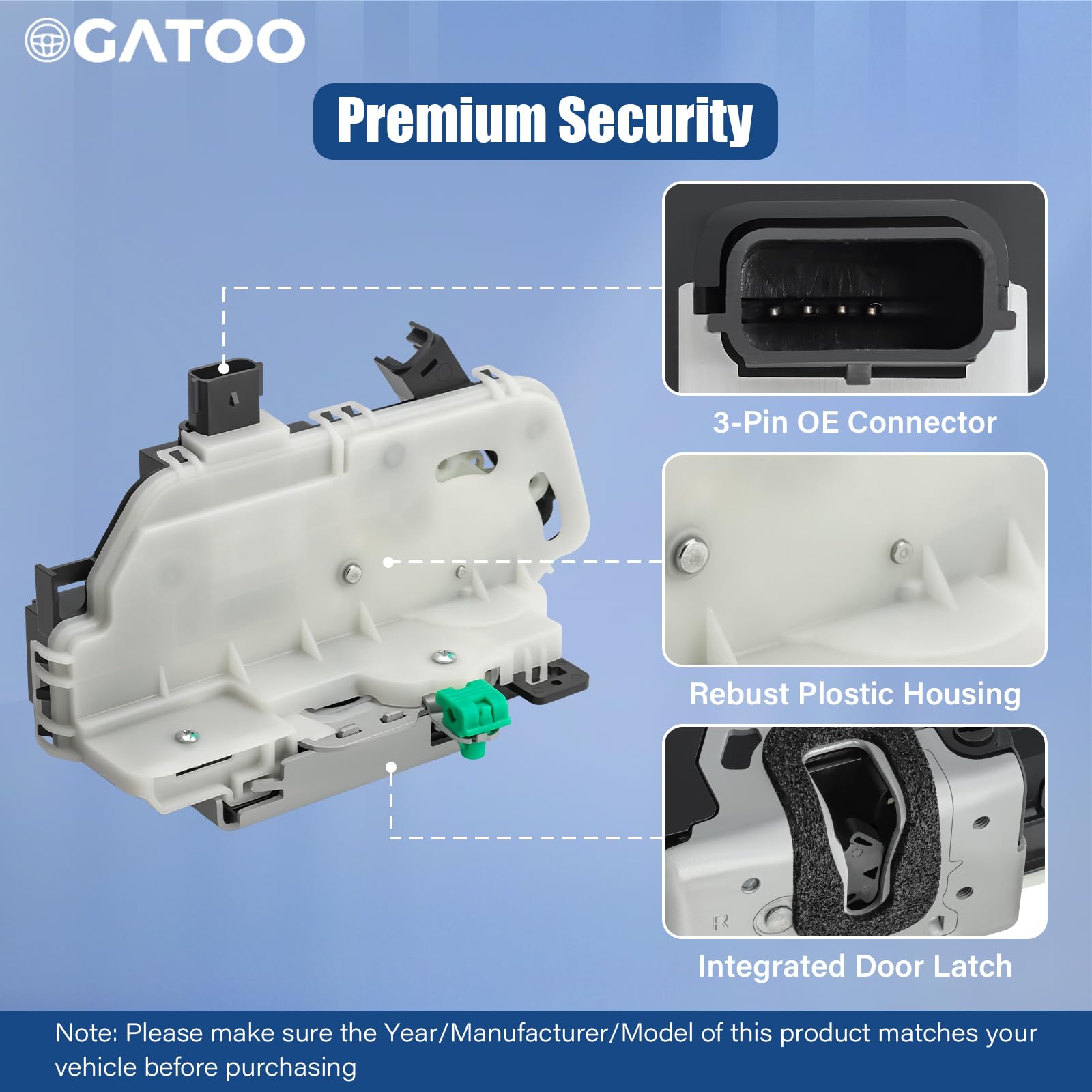 OGATOO rear right door lock actuator provides durable metal construction for Ford models.