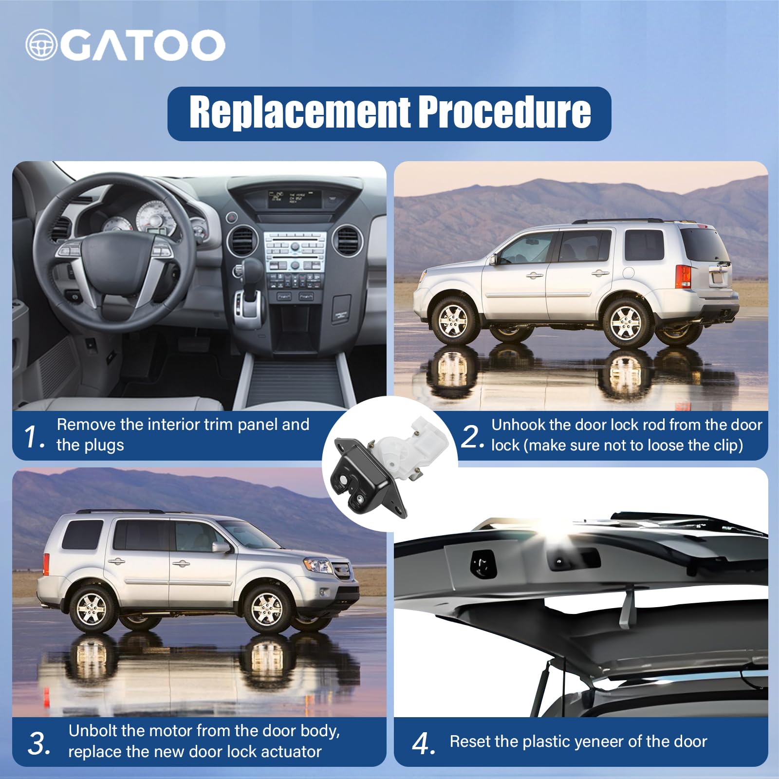 OGATOO sturdy latch assembly restores normal trunk lock function.