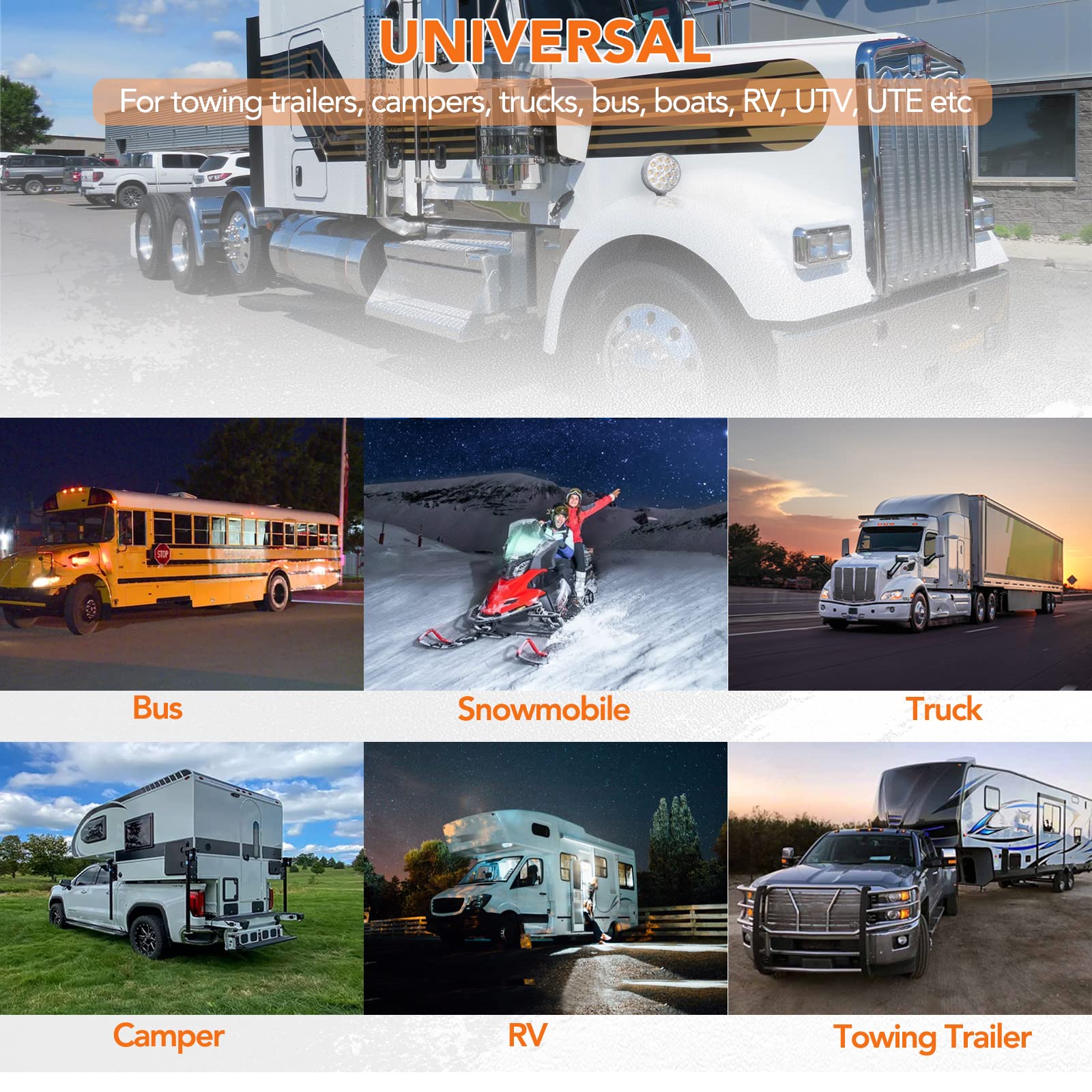 OGATOO trailer lights compatible with Peterbilt, Kenworth, Freightliner trucks