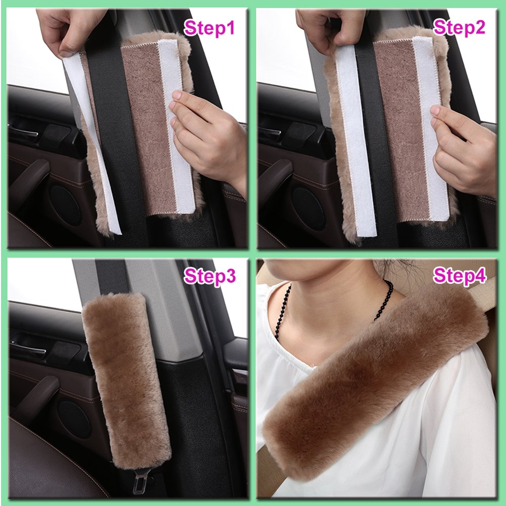 Ogland black seatbelt cushion is easy to install with Velcro closure