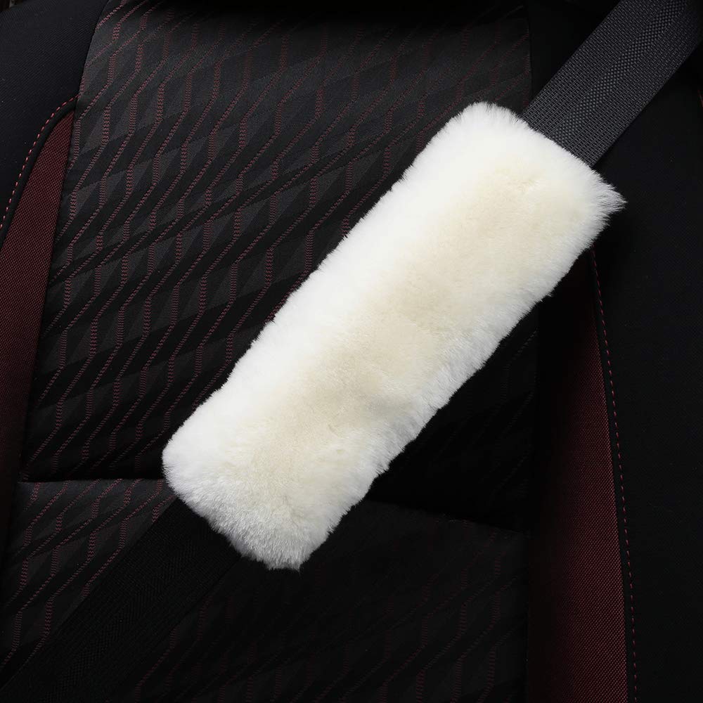OGLAND seatbelt pad cream white, protects shoulders on daily commutes