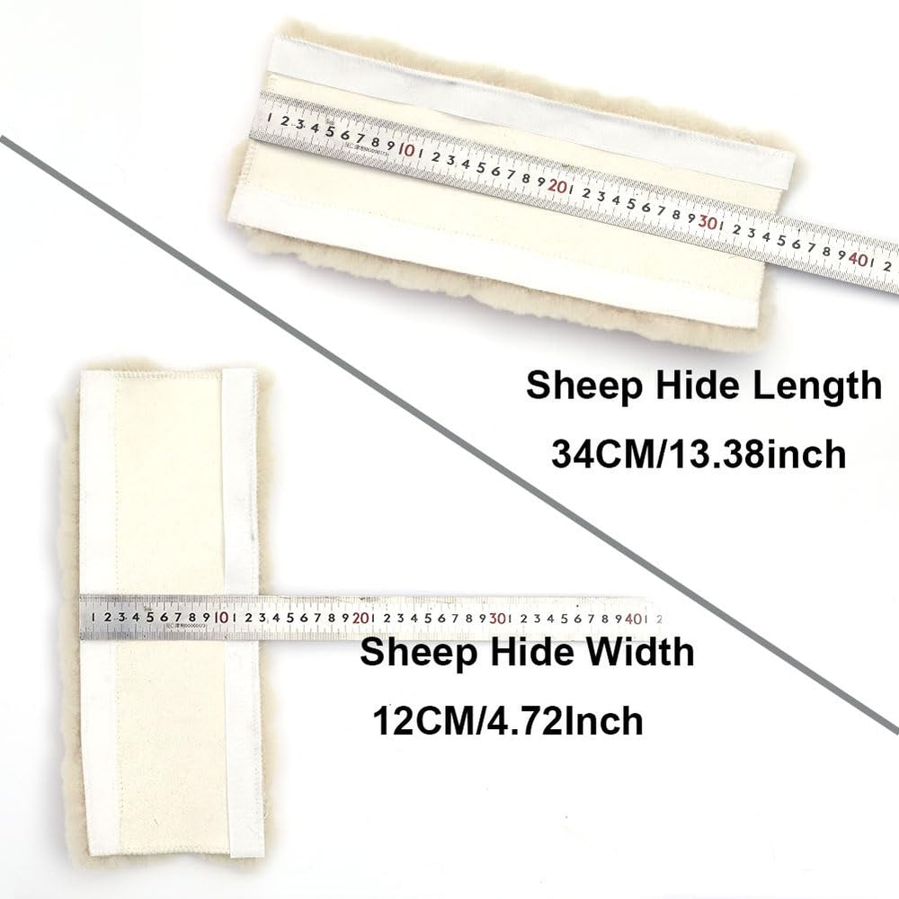 OGLAND seatbelt pad installed with Velcro for quick, secure fit in car.