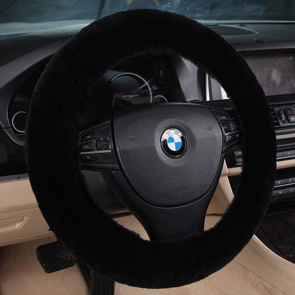 OGLAND universal 14-15inch steering wheel cover in black fits most cars