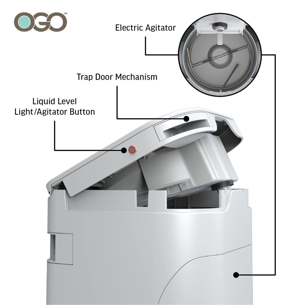OGO Origin off-grid toilet designed for reliable performance in vans and boats