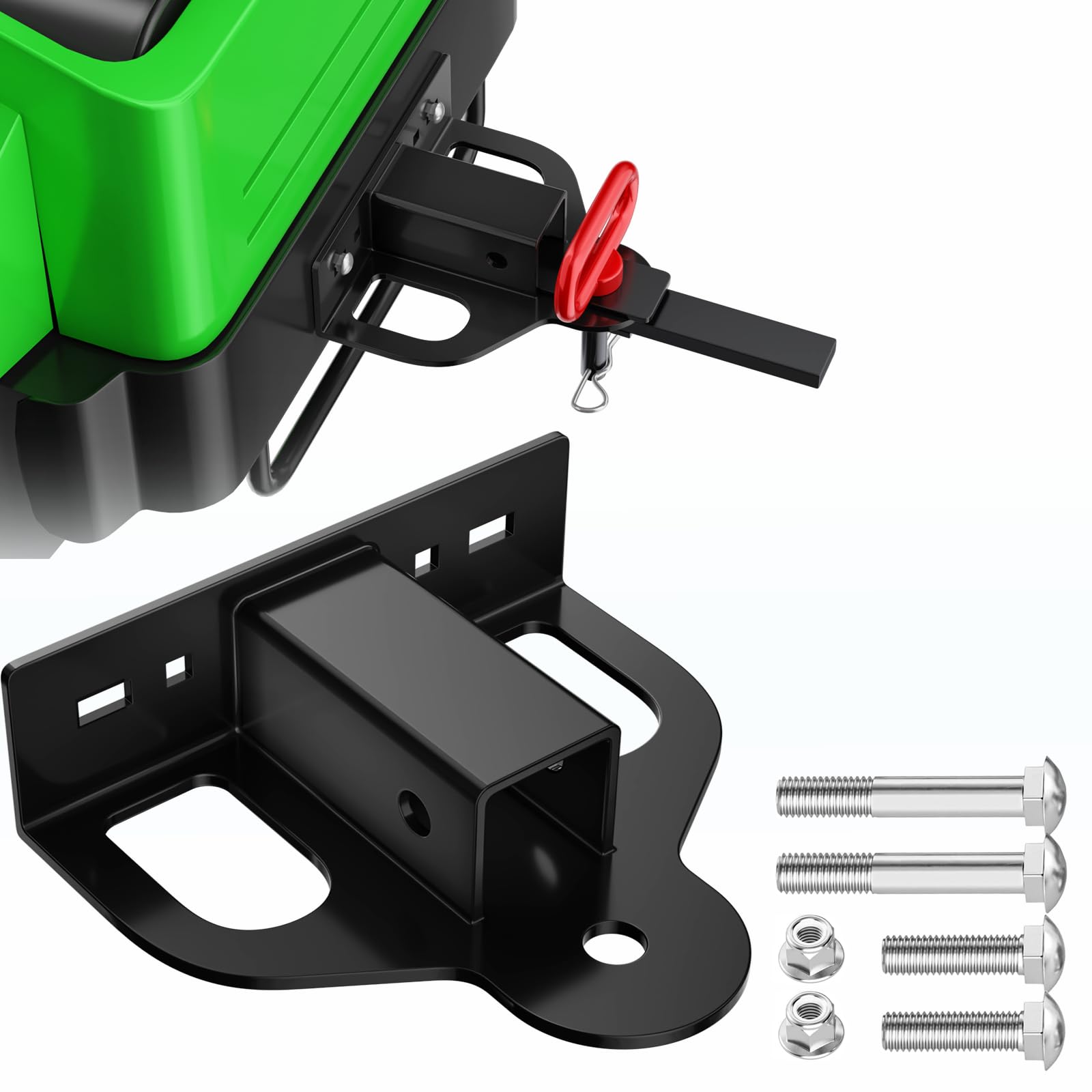 OGYE zero-turn mower hitch with 2 inch receiver for versatile yard hauling