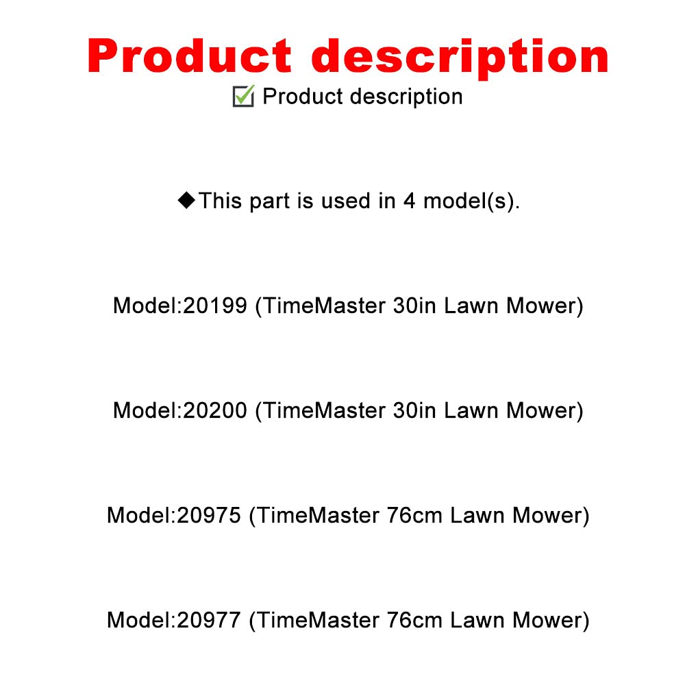 Model verification ensures a precise fit for Toro TimeMaster owners.