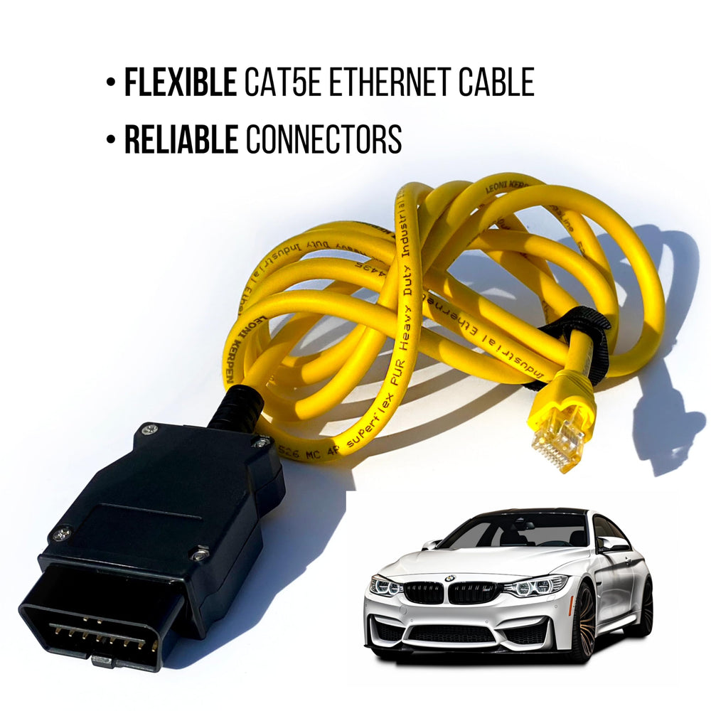 OHP ENET Bimmercode Cable delivering fast, stable connections during programming.