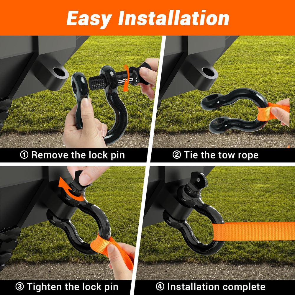 Ohuhu D Ring Shackles rugged design stands up to demanding outdoor use