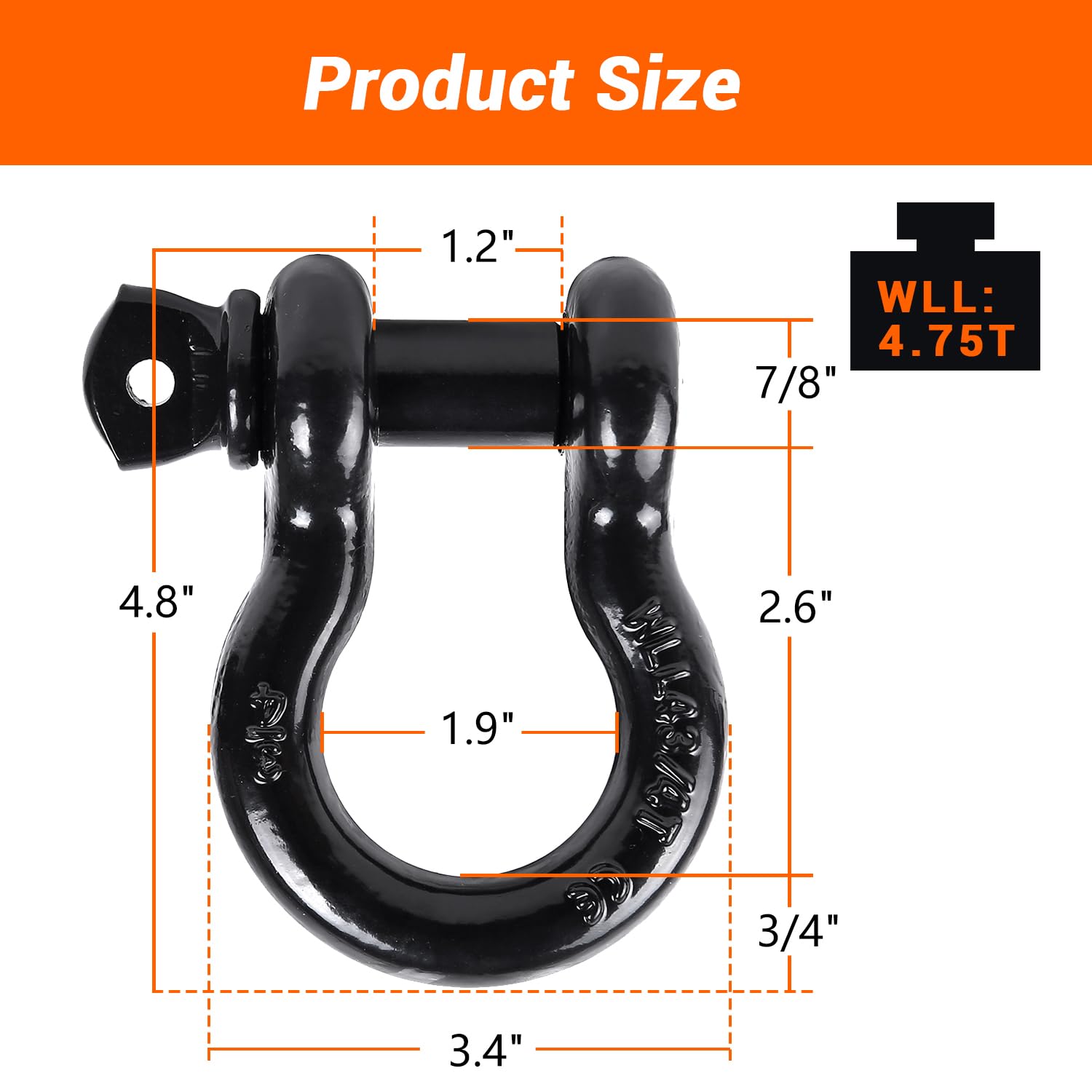 Ohuhu D Ring Shackles safe attachment points for straps during recovery