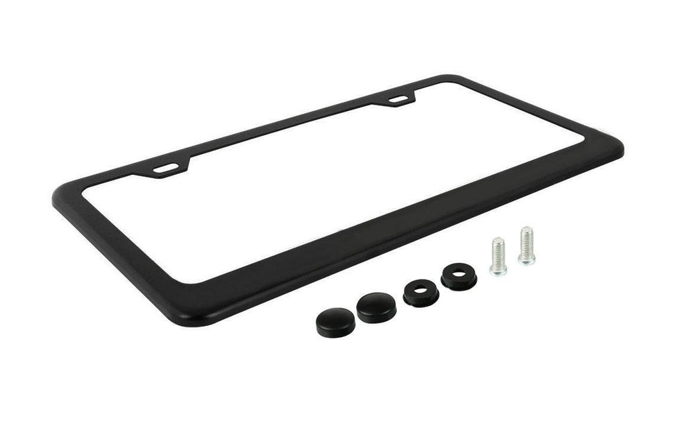 Ohuhu license frame back view installed on vehicle ensuring clear tag visibility.