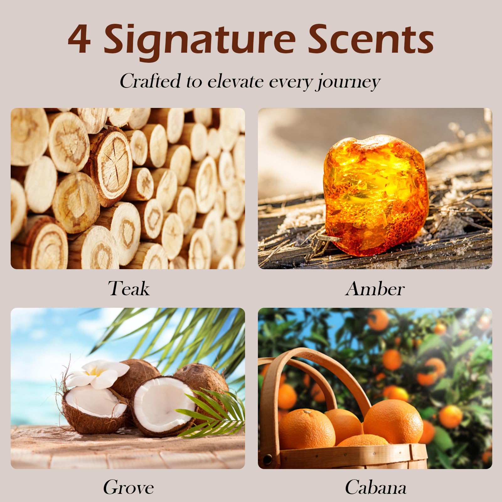 OHZH wood air freshener visor clip Cabana scent to refresh commutes