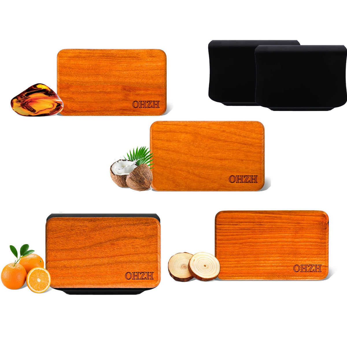 OHZH wood air freshener visor clip Grove scent for a fresh cabin