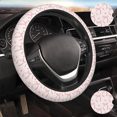 OHZOLLAN pink bow steering wheel cover adds grip and style for daily drives.