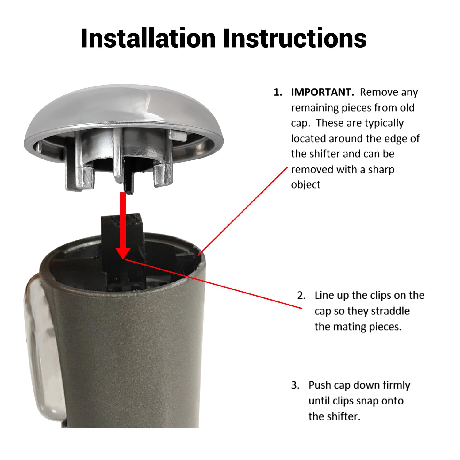 OICCTBF Shifter Knob Chrome Cap angle shows velvet-smooth operation.