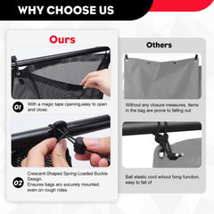 OIEKUN UTV mesh trash bag two-pack durable PVC mesh with airflow for rapid cleanup.