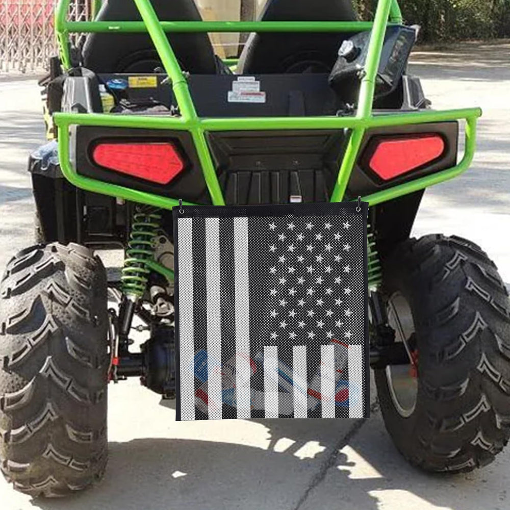 OIEKUN UTV mesh trash bag mounted for wide compatibility and trail organization