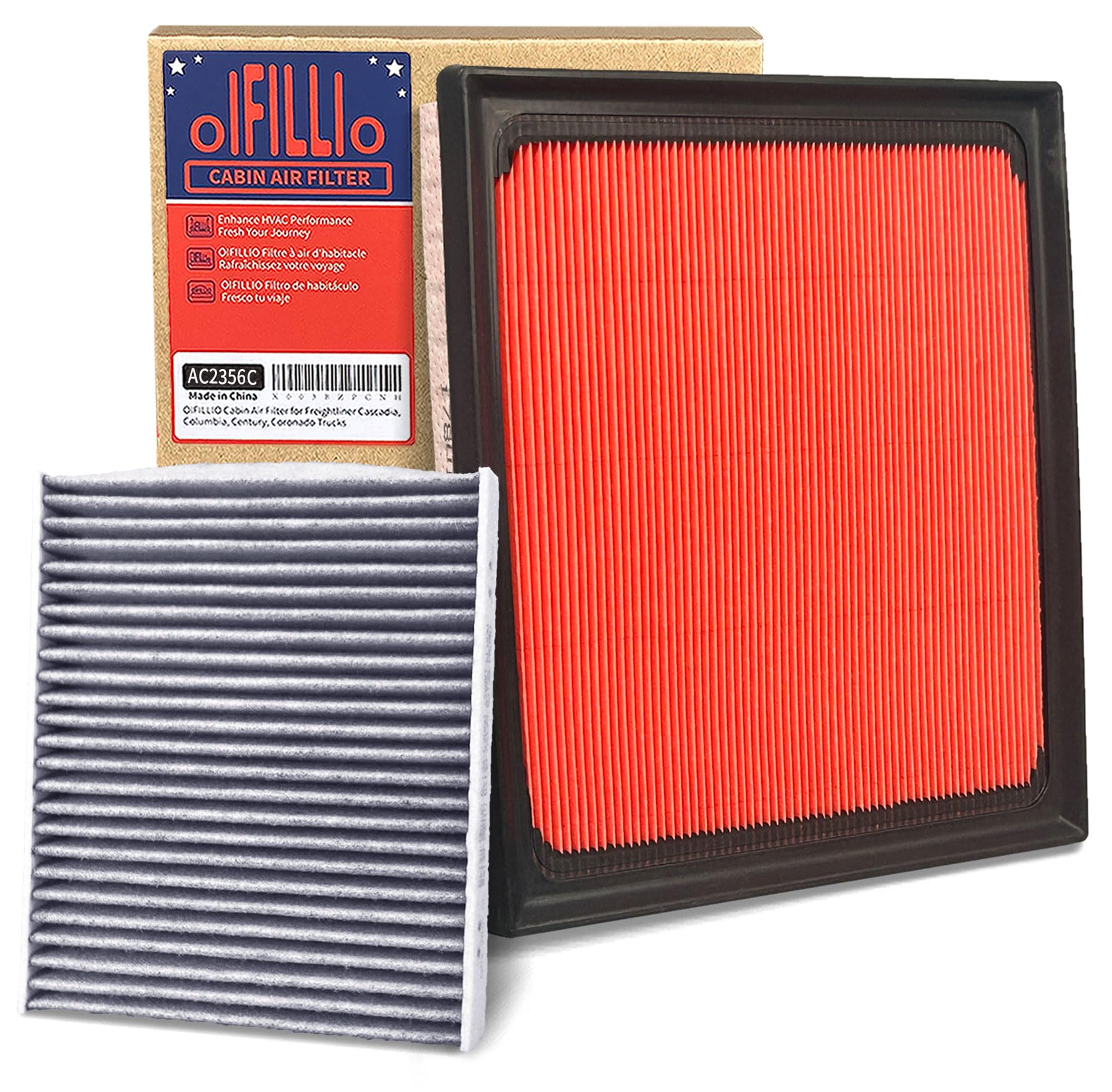 OIFILLIO cabin-engine filter kit box, convenient complete replacement.