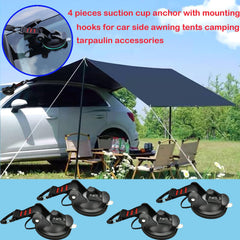 OjpZorynic suction cups on camper van side deliver solid attachment on smooth surfaces.
