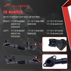 Okay Motor 44L N63 crankcase vent path supports stable engine breathing.