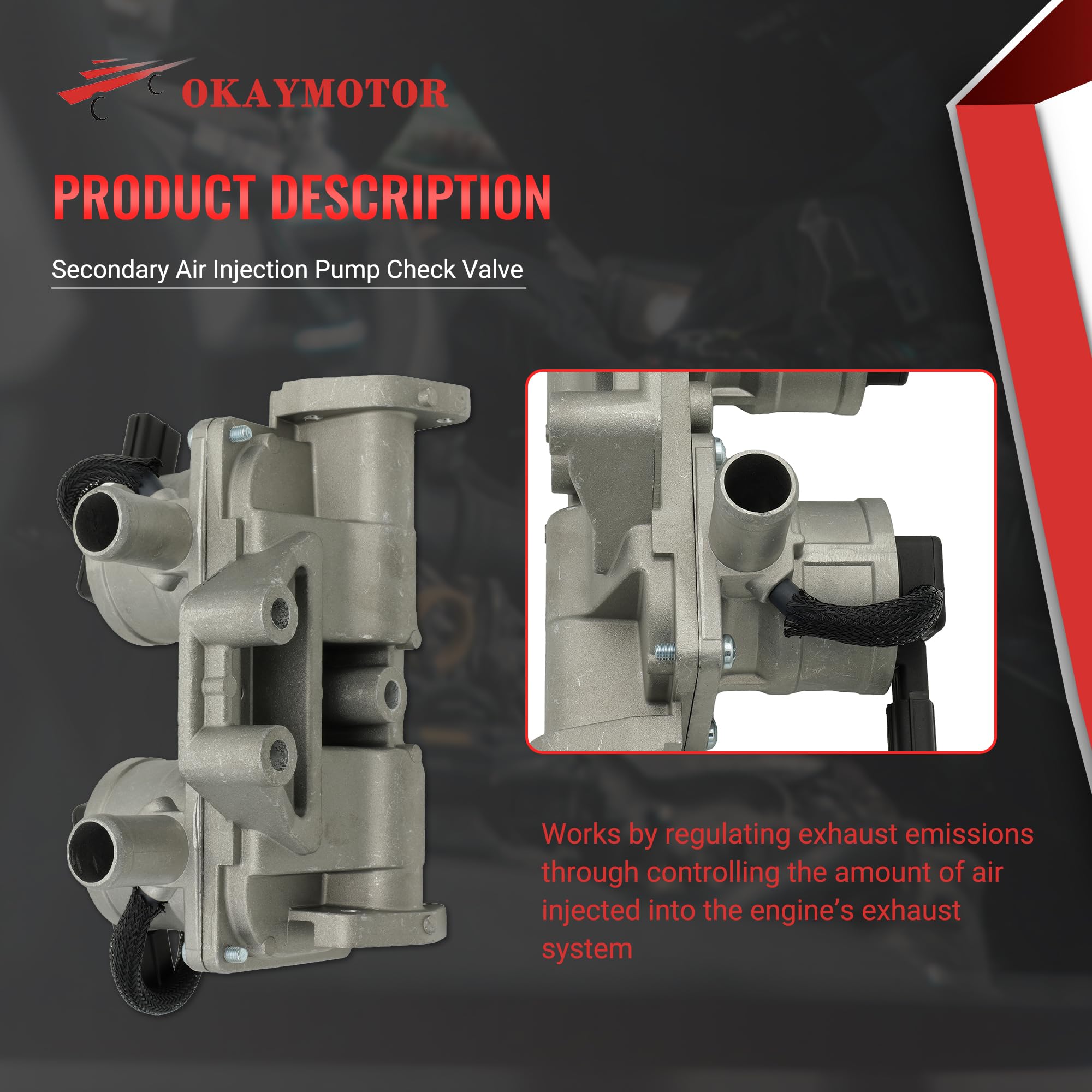 OKAY MOTOR SAI check valve closeup showing OE number and precise fit