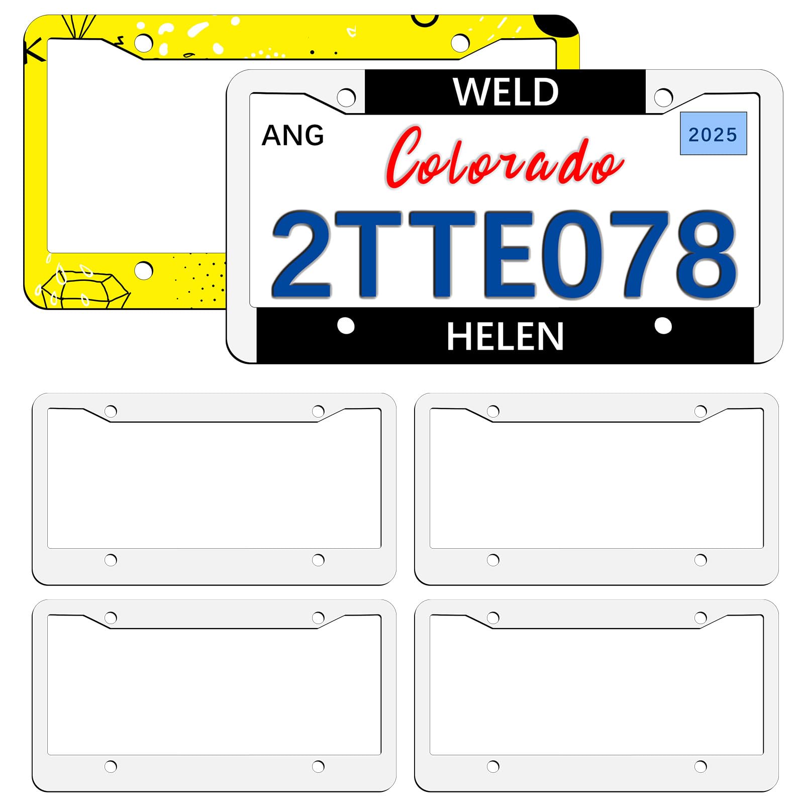 OKBA sublimation license plate frame blank ready for custom designs.