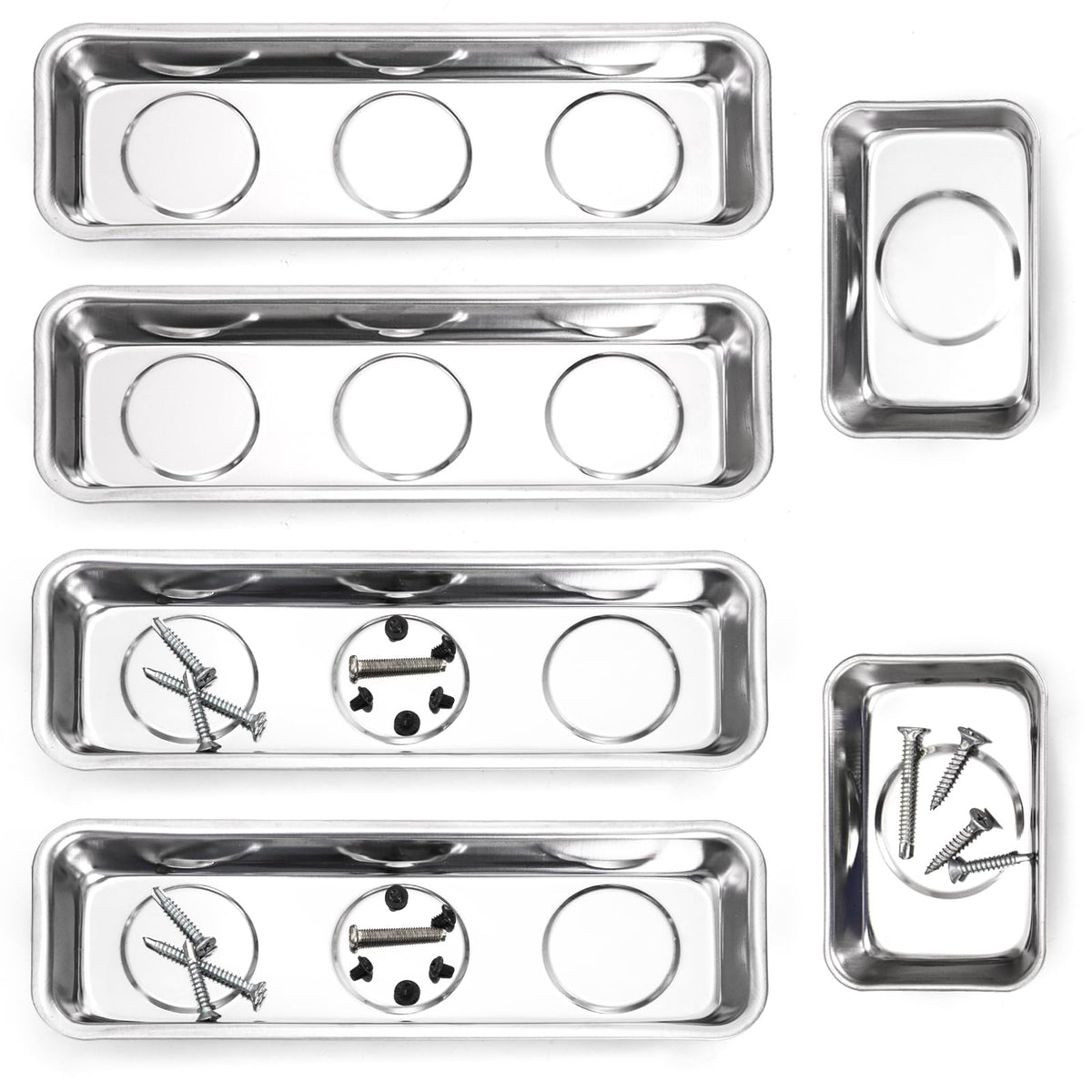 Okllen magnetic parts tray set on a workbench keeping tools neatly organized.