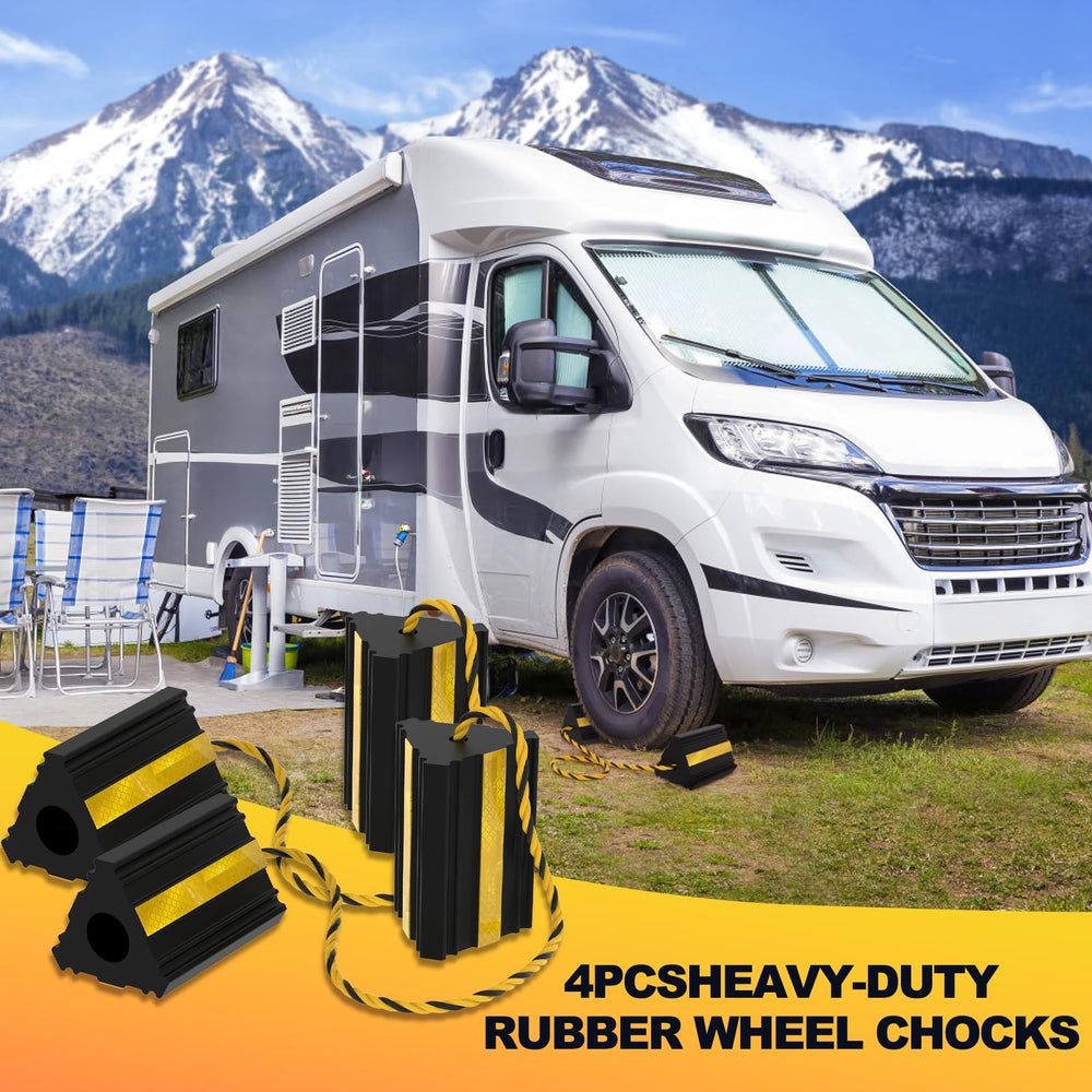Okllen wheel chocks three reflective strips boost night visibility