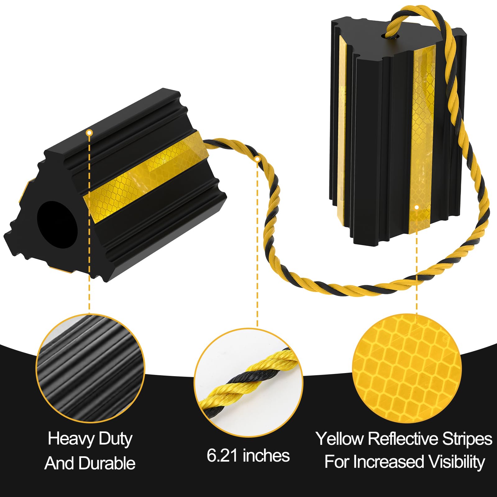 Okllen wheel chocks in truck or car setup for anti-roll stability