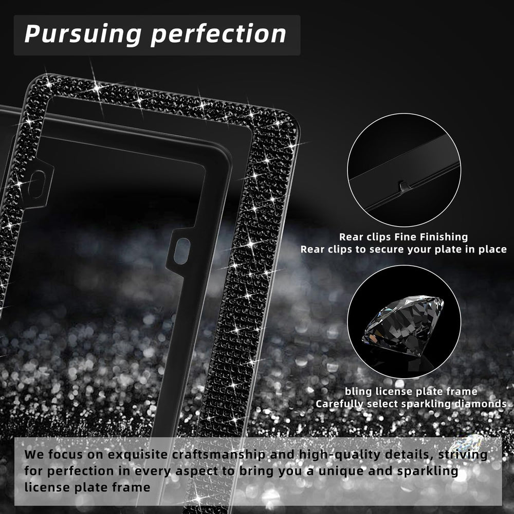OKLPF bling frame two-piece set showcases luxury light-reflecting details for personalized style.