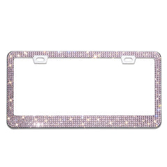 OKLPF Bling license plate frame in premium pink box with installation tools for easy gifting.